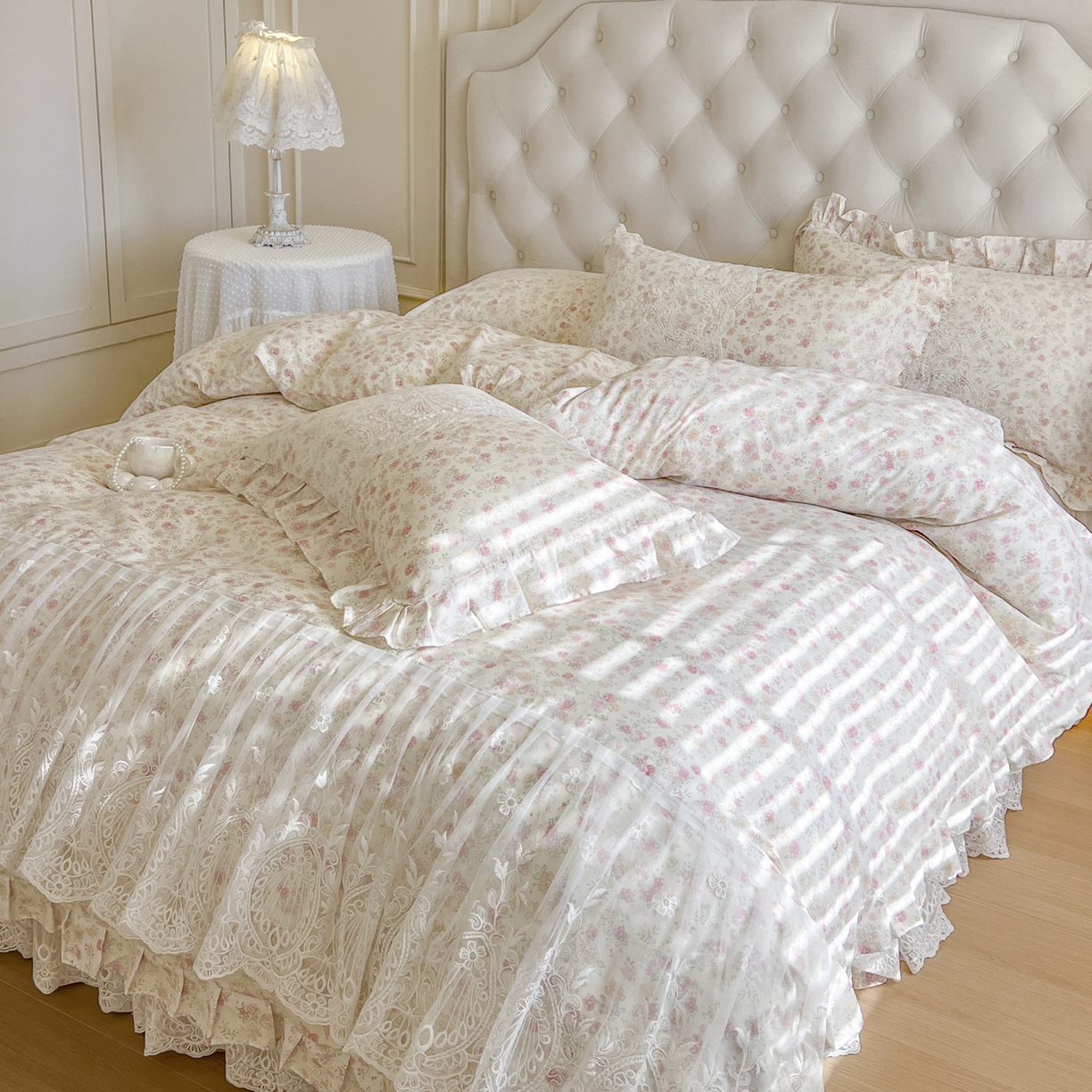 91家纺网 家纺一手货源 找家纺 恋尚 2026新款全棉印花床笠式床裙（控价135起） 花镜