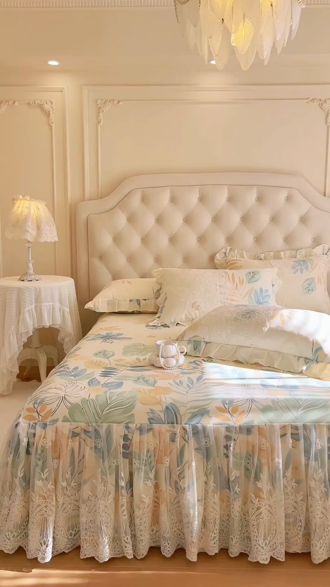 91家纺网 家纺一手货源 找家纺 恋尚 2026新款全棉印花床笠式床裙（控价135起） 清夏