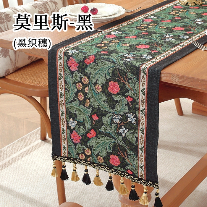 91家纺网 家纺一手货源 找家纺 （总）南通大梧纺织 2026新款复古莫里斯桌旗