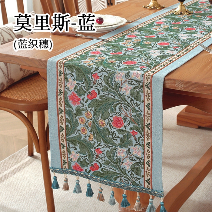 91家纺网 家纺一手货源 找家纺 （总）南通大梧纺织 2026新款复古莫里斯桌旗