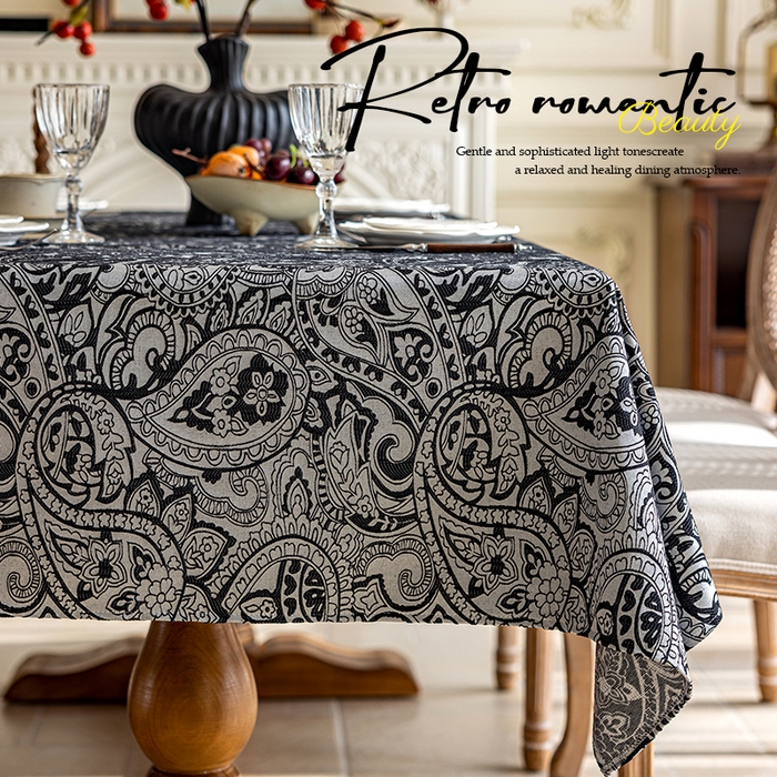 91家纺网 家纺一手货源 找家纺 南通大梧纺织 2026新款防水提花珠光桌布 珠光-曜黑