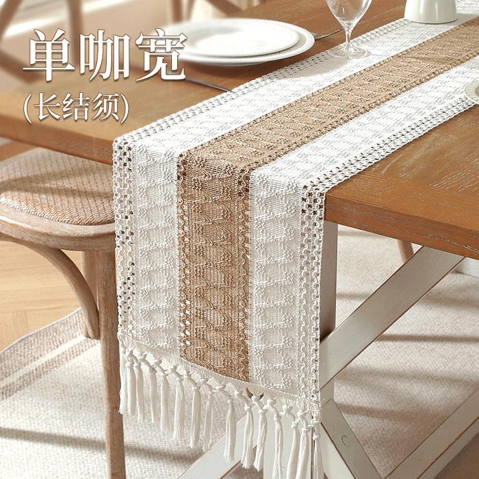 91家纺网 家纺一手货源 找家纺 南通大梧纺织 2025新款现代文艺复古麻餐垫 简爱-黑