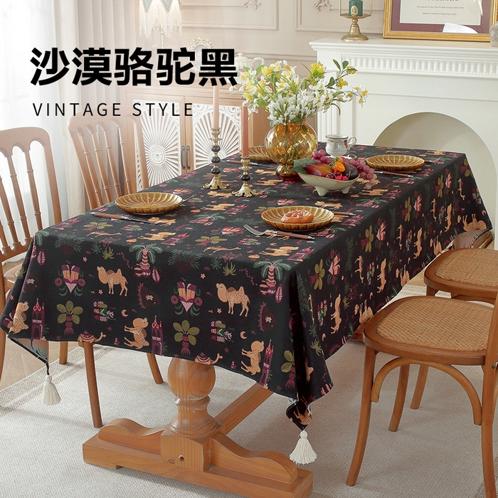 91家纺网 家纺一手货源 找家纺 （总）南通大梧纺织 2026新款中东复古骆驼城堡窗花桌布