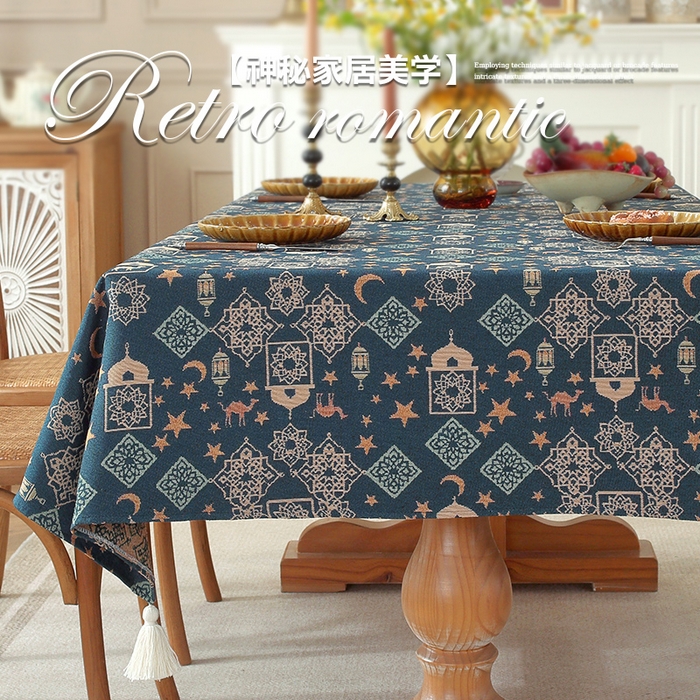 91家纺网 家纺一手货源 找家纺 （总）南通大梧纺织 2026新款中东复古骆驼城堡窗花桌布