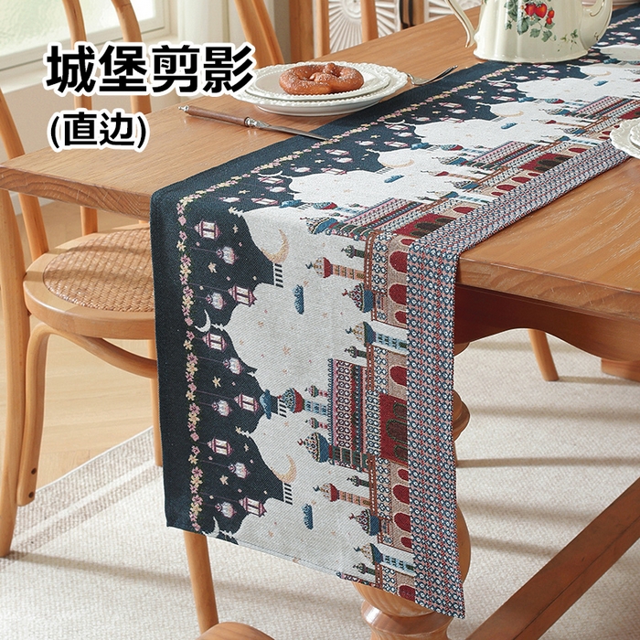 91家纺网 家纺一手货源 找家纺 （总）南通大梧纺织 2026新款中东复古骆驼城堡窗花桌旗