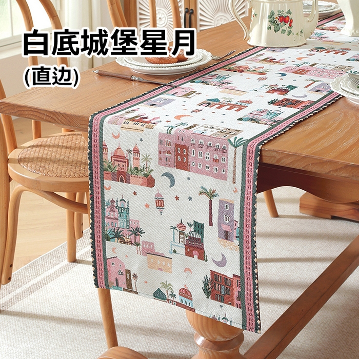 91家纺网 家纺一手货源 找家纺 （总）南通大梧纺织 2026新款中东复古骆驼城堡窗花桌旗