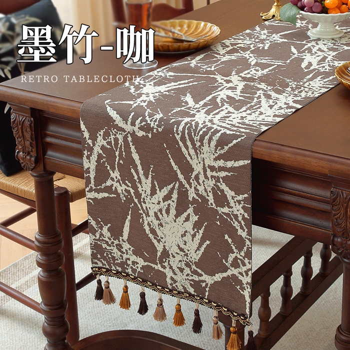 91家纺网 家纺一手货源 找家纺 （总）南通大梧纺织 2026新款中式墨竹桌旗