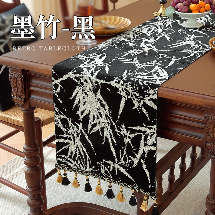 91家纺网 家纺一手货源 找家纺 （总）南通大梧纺织 2026新款中式墨竹桌旗