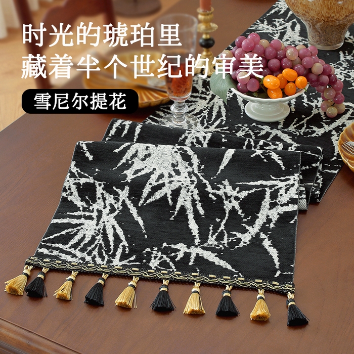 91家纺网 家纺一手货源 找家纺 （总）南通大梧纺织 2026新款中式墨竹桌旗