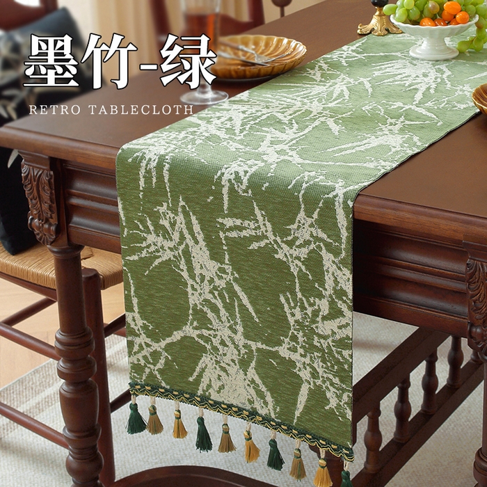 91家纺网 家纺一手货源 找家纺 （总）南通大梧纺织 2026新款中式墨竹桌旗