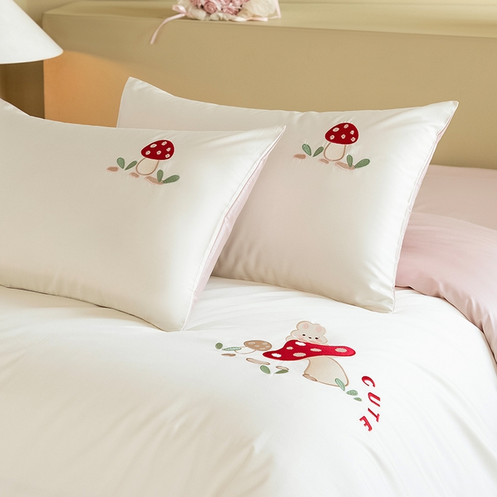 91家纺网 家纺一手货源 找家纺 （总）618家纺 2026新款A类60支全棉纯棉绣花四件套-牛油果系列