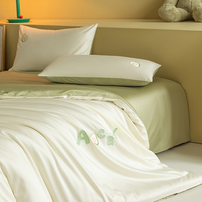 91家纺网 家纺一手货源 找家纺 （总）618家纺 2026新款A类60支全棉纯棉绣花四件套-牛油果系列