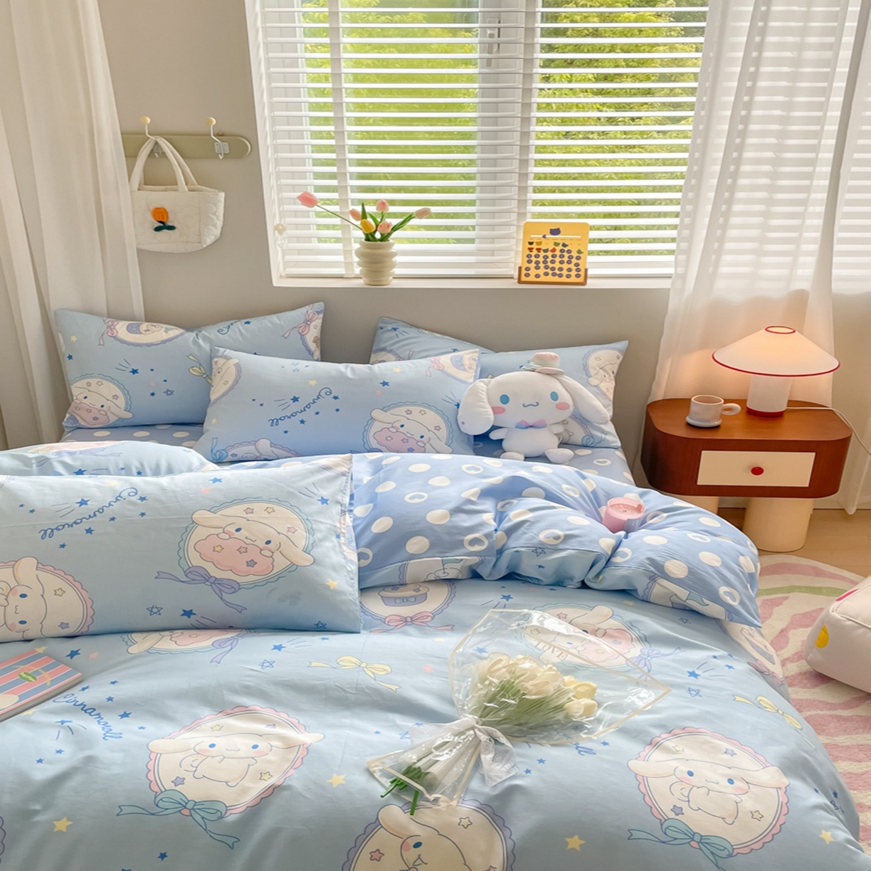 91家纺网 家纺一手货源 找家纺 博雅 2026新款三丽鸥全棉纯棉小版印花四件套 玉桂狗