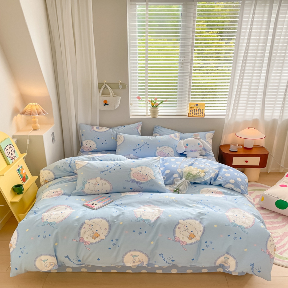 91家纺网 家纺一手货源 找家纺 博雅 2026新款三丽鸥全棉纯棉小版印花四件套 玉桂狗