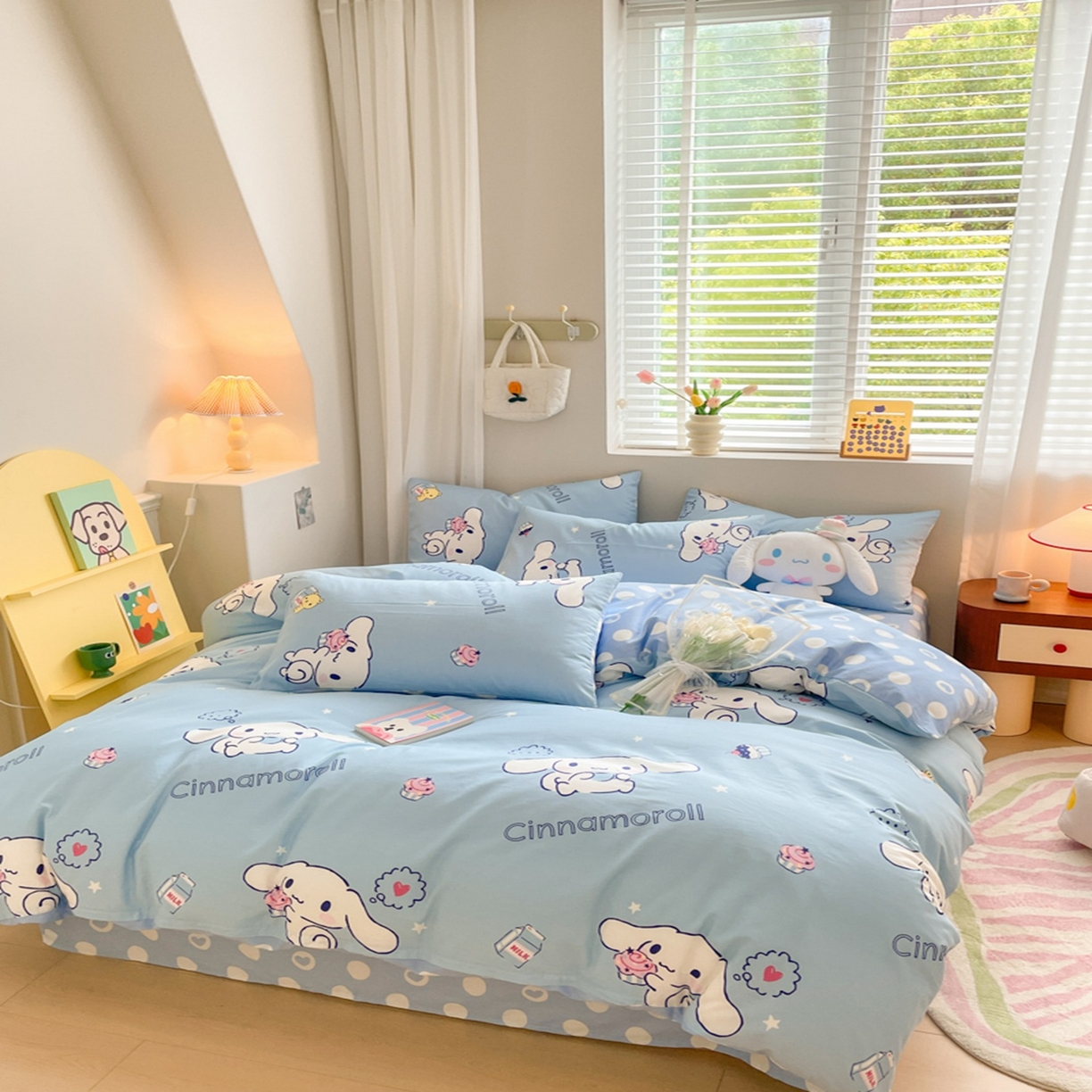 91家纺网 家纺一手货源 找家纺 博雅 2026新款三丽鸥全棉纯棉小版印花四件套 甜品玉桂狗