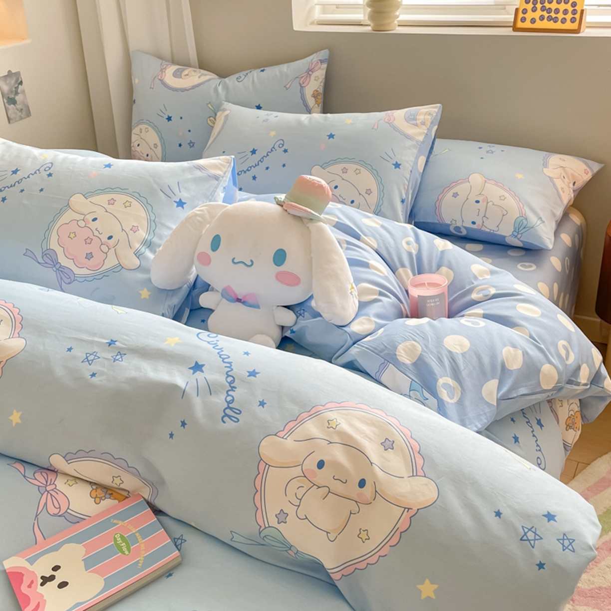 91家纺网 家纺一手货源 找家纺 博雅 2026新款三丽鸥全棉纯棉小版印花四件套 玉桂狗