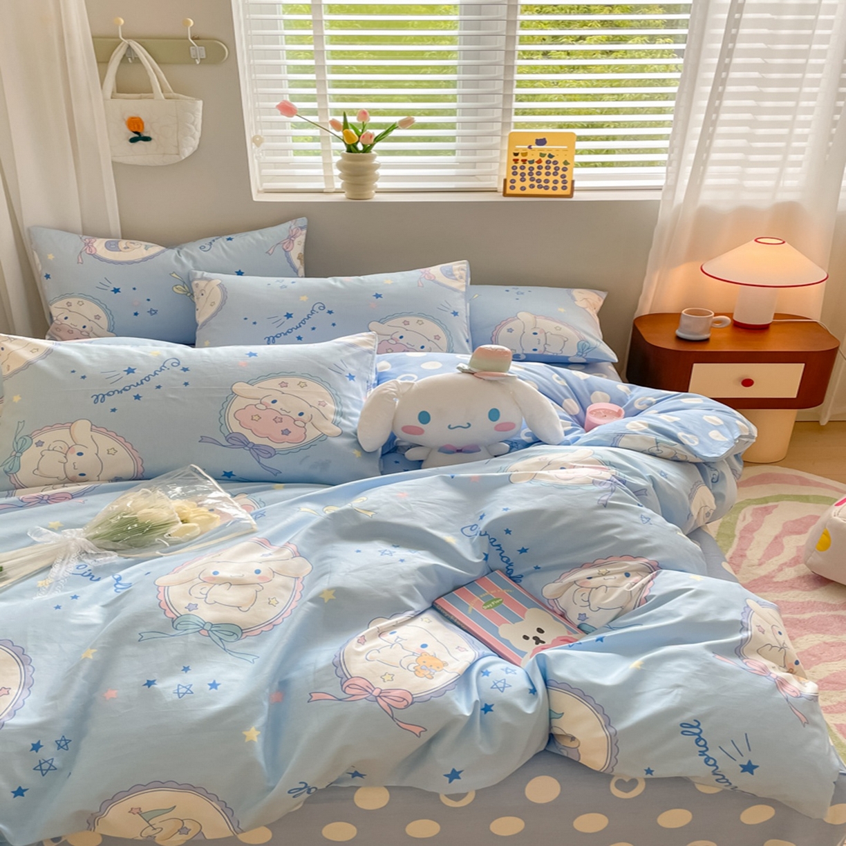 91家纺网 家纺一手货源 找家纺 博雅 2026新款三丽鸥全棉纯棉小版印花四件套 玉桂狗