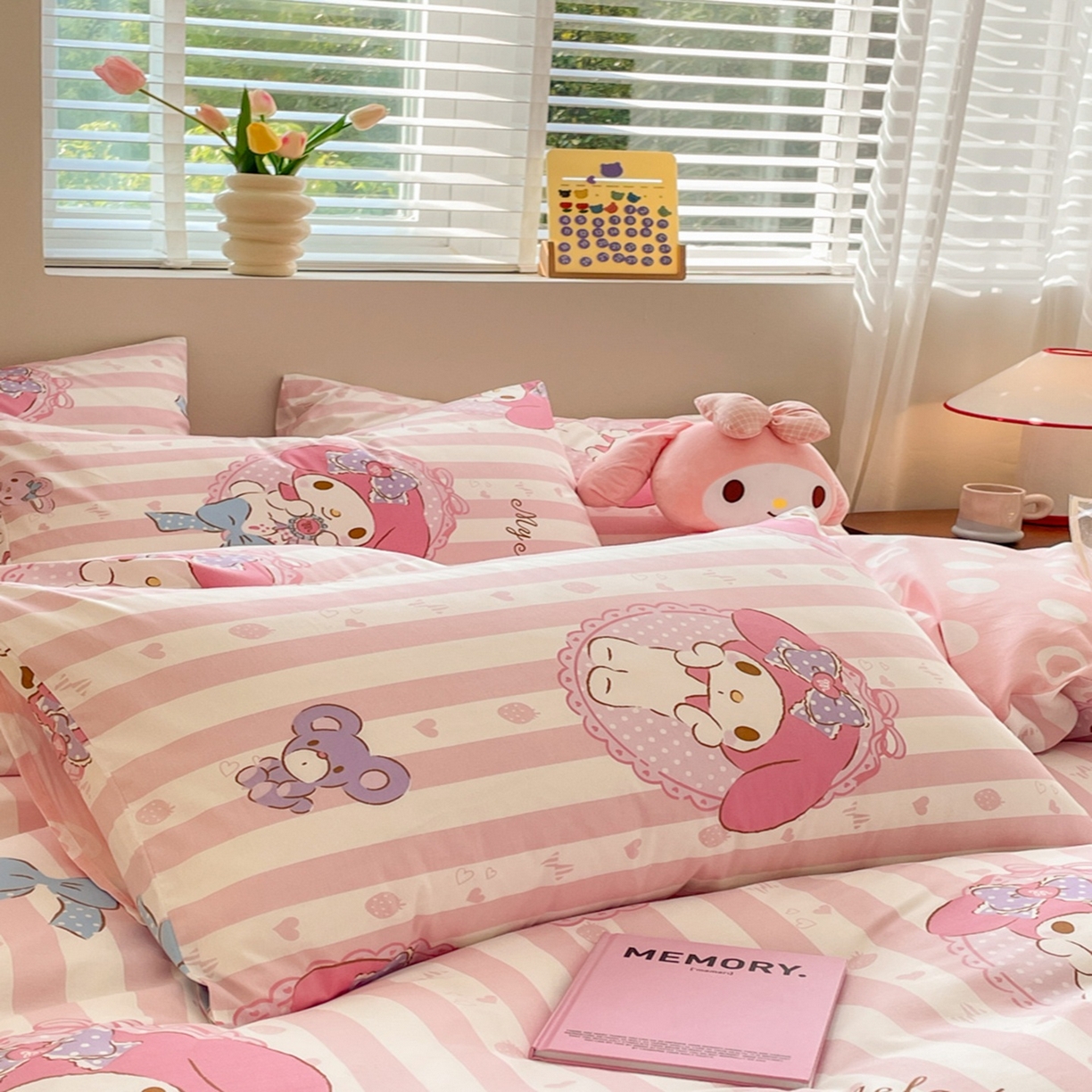 91家纺网 家纺一手货源 找家纺 博雅 2026新款三丽鸥全棉纯棉小版印花四件套 甜甜美乐蒂