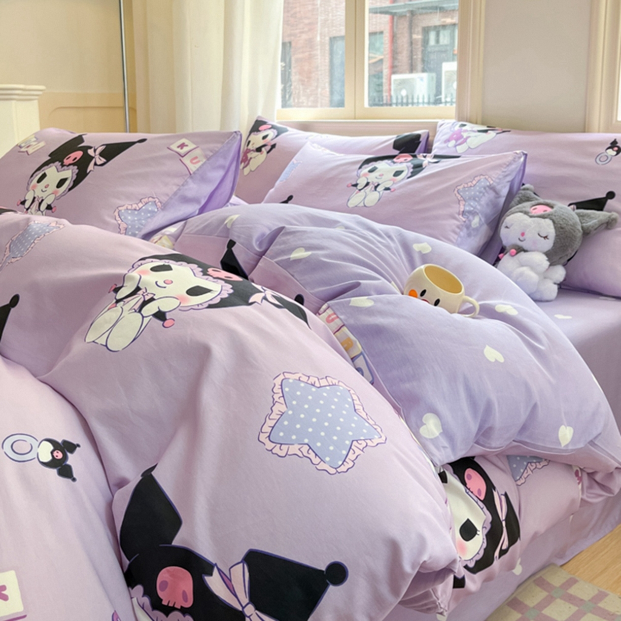 博雅 2026新款三丽鸥全棉纯棉小版印花四件套 可爱库洛米