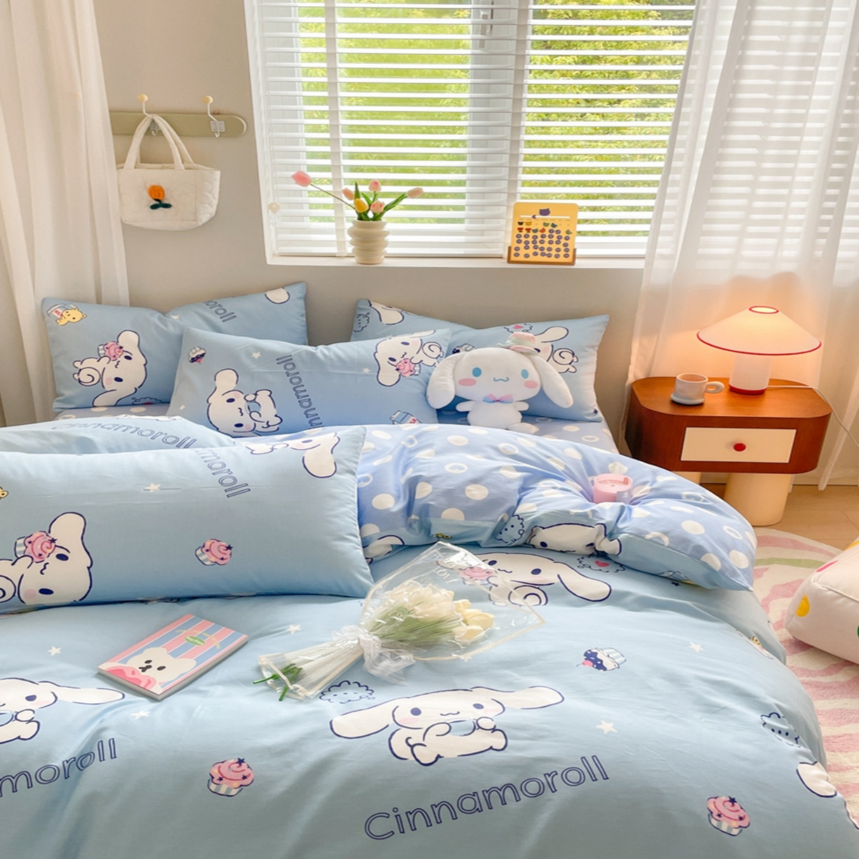 91家纺网 家纺一手货源 找家纺 博雅 2026新款三丽鸥全棉纯棉小版印花四件套 甜品玉桂狗