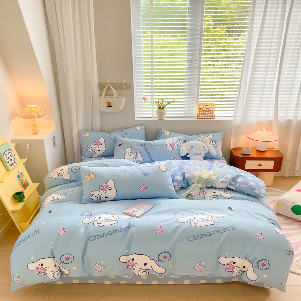 91家纺网 家纺一手货源 找家纺 博雅 2026新款三丽鸥全棉纯棉小版印花四件套 甜品玉桂狗