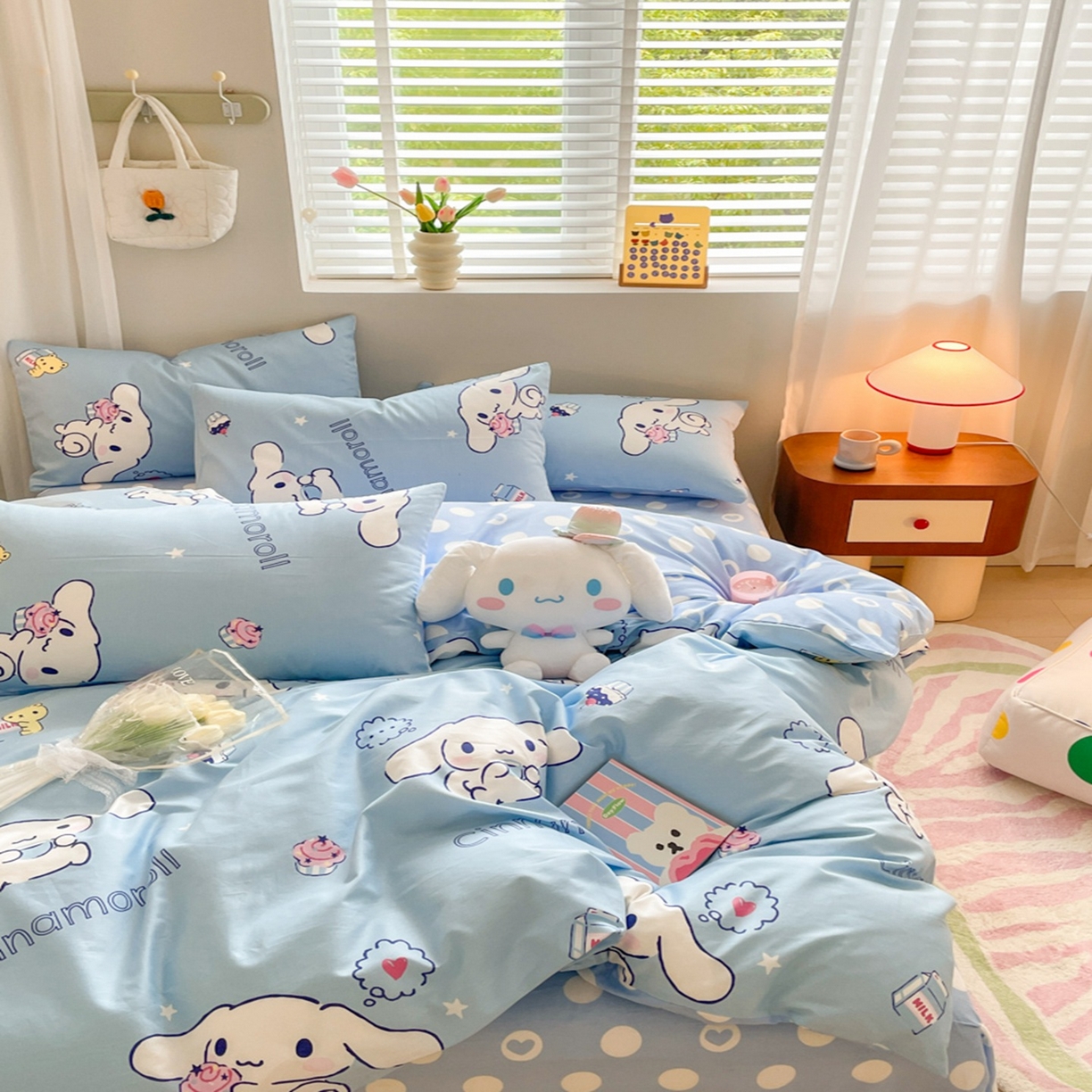 91家纺网 家纺一手货源 找家纺 博雅 2026新款三丽鸥全棉纯棉小版印花四件套 甜品玉桂狗