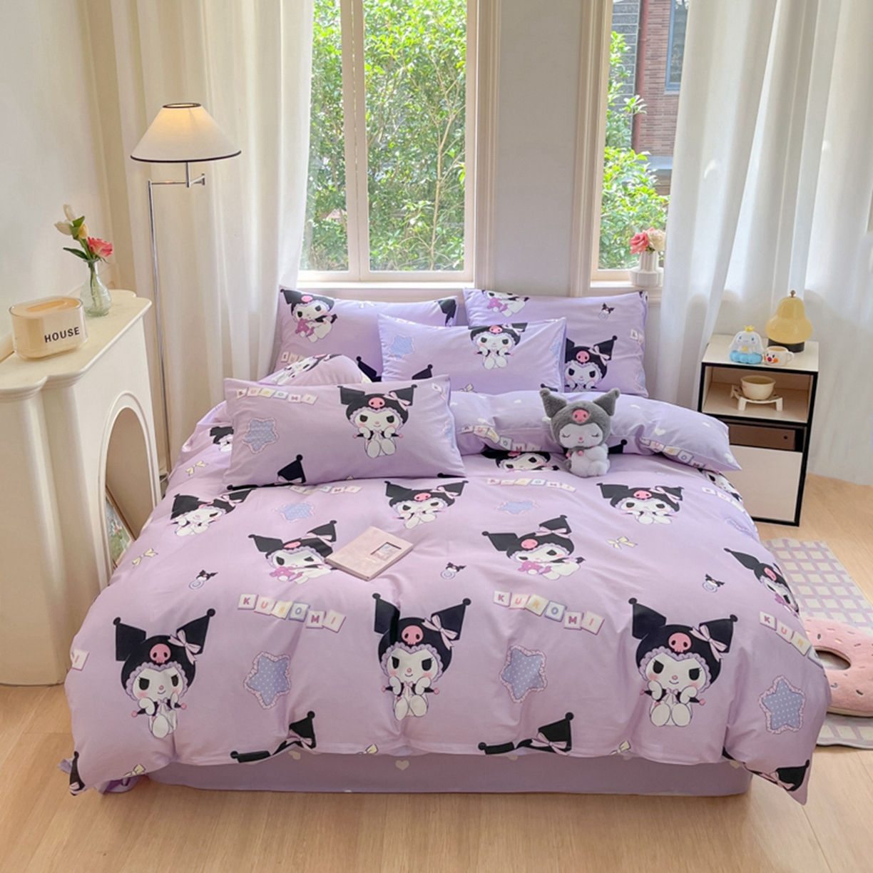 91家纺网 家纺一手货源 找家纺 博雅 2026新款三丽鸥全棉纯棉小版印花四件套 可爱库洛米