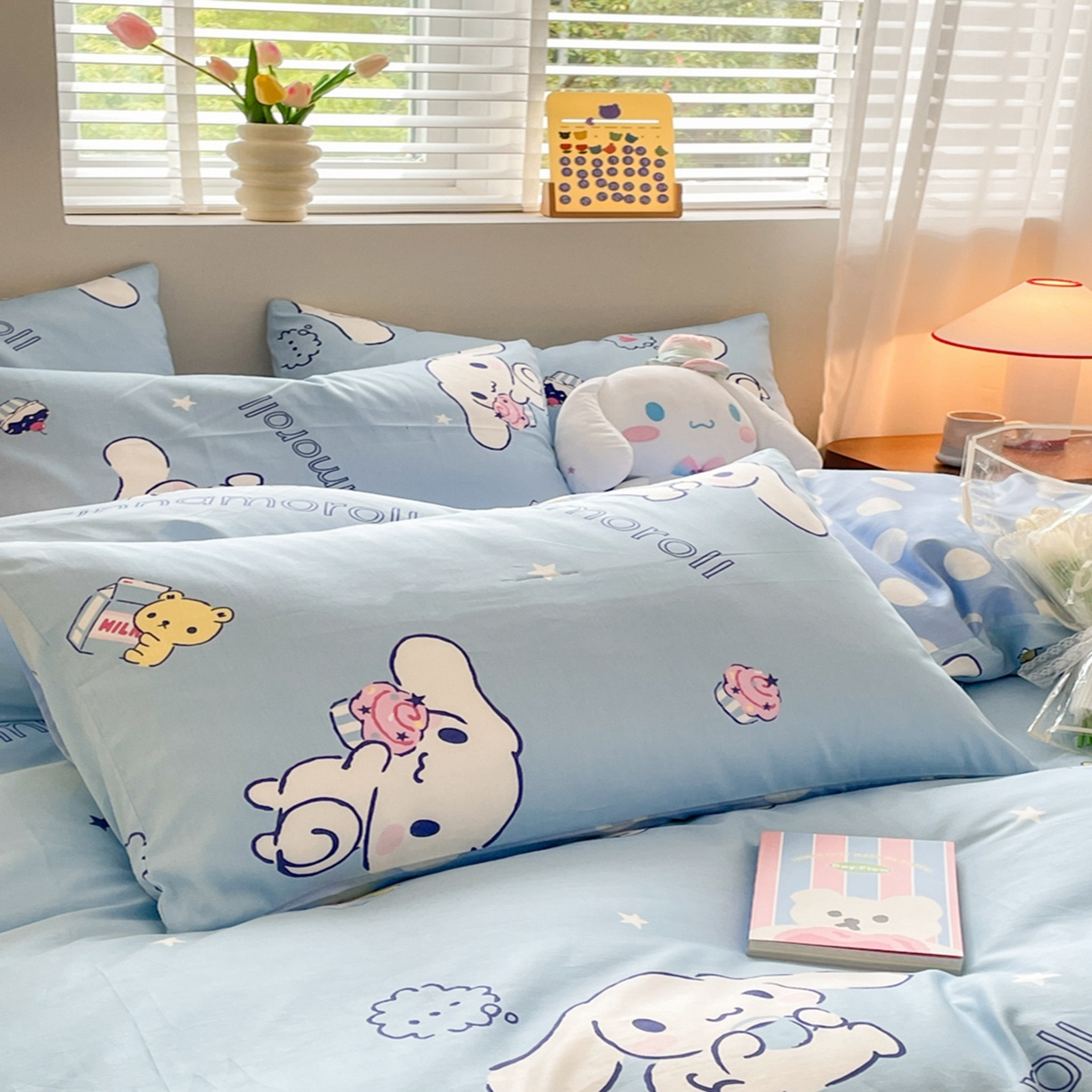 91家纺网 家纺一手货源 找家纺 博雅 2026新款三丽鸥全棉纯棉小版印花四件套 甜品玉桂狗