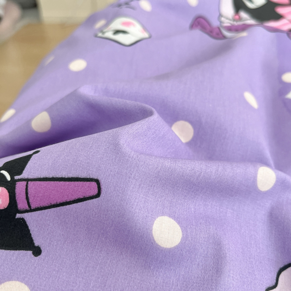 91家纺网 家纺一手货源 找家纺 博雅 2026新款三丽鸥全棉纯棉小版印花四件套 梦想库洛米AB版