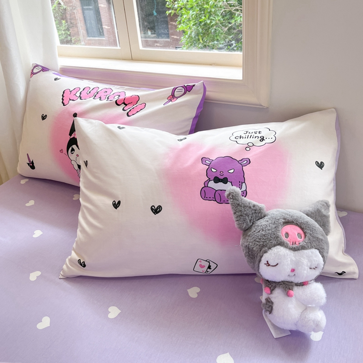 91家纺网 家纺一手货源 找家纺 博雅 2026新款三丽鸥全棉纯棉小版印花四件套 梦想库洛米AB版