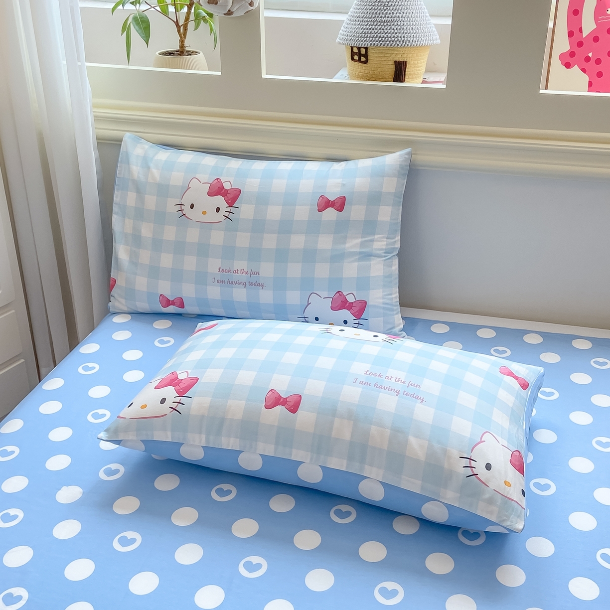 91家纺网 家纺一手货源 找家纺 博雅 2026新款三丽鸥全棉纯棉小版印花四件套 蓝色蝴蝶结KT