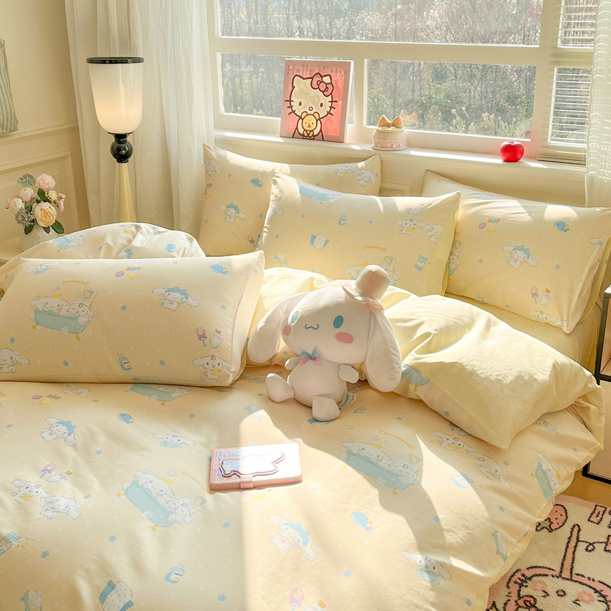 博雅 2026新款三丽鸥全棉纯棉小版印花四件套 黄油玉桂狗