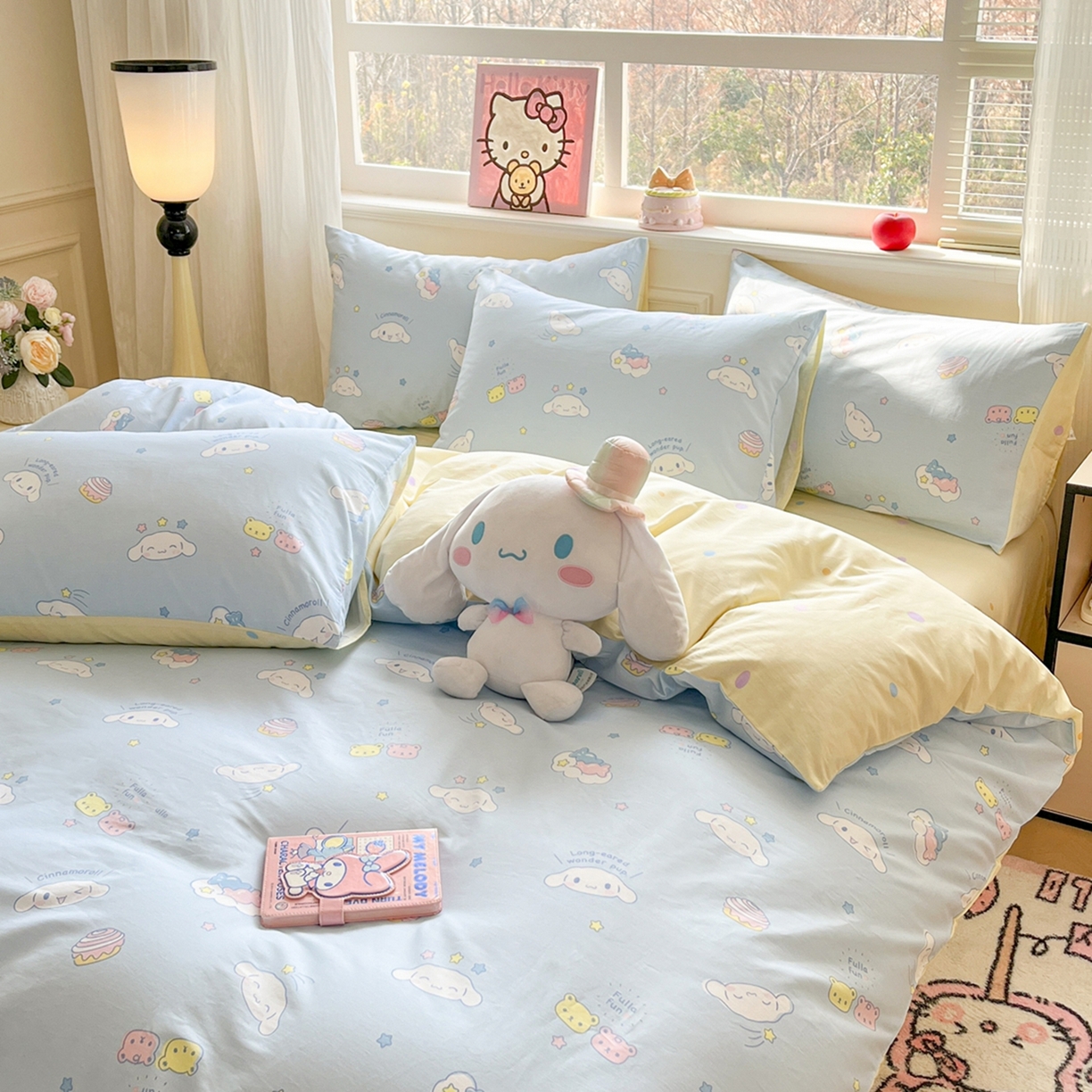 91家纺网 家纺一手货源 找家纺 博雅 2026新款三丽鸥全棉纯棉小版印花四件套 甜心玉桂狗