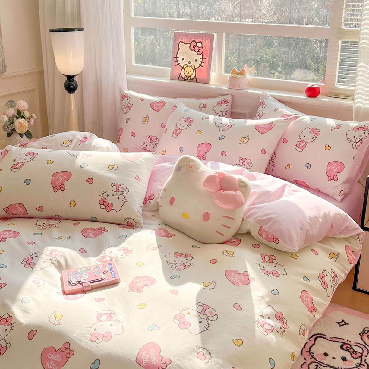 91家纺网 家纺一手货源 找家纺 博雅 2026新款三丽鸥全棉纯棉小版印花四件套 满版kt