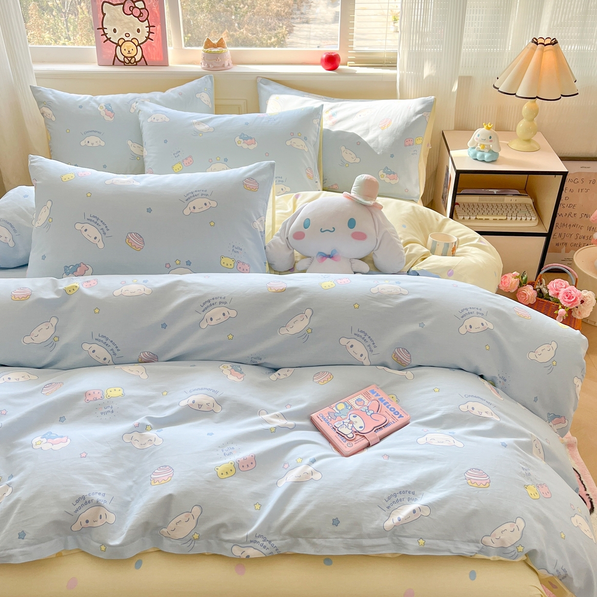 91家纺网 家纺一手货源 找家纺 博雅 2026新款三丽鸥全棉纯棉小版印花四件套 甜心玉桂狗