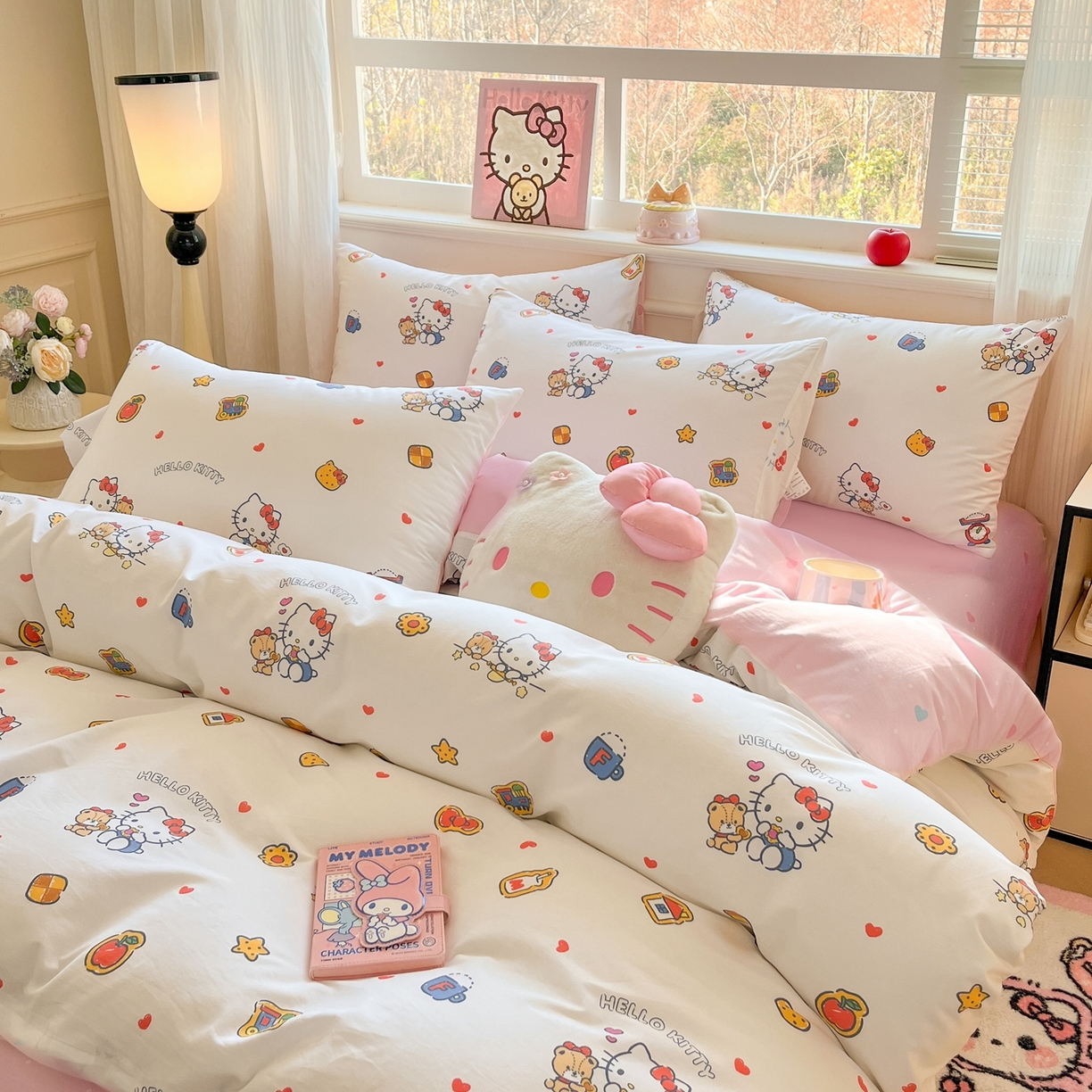 91家纺网 家纺一手货源 找家纺 博雅 2026新款三丽鸥全棉纯棉小版印花四件套 零食kt