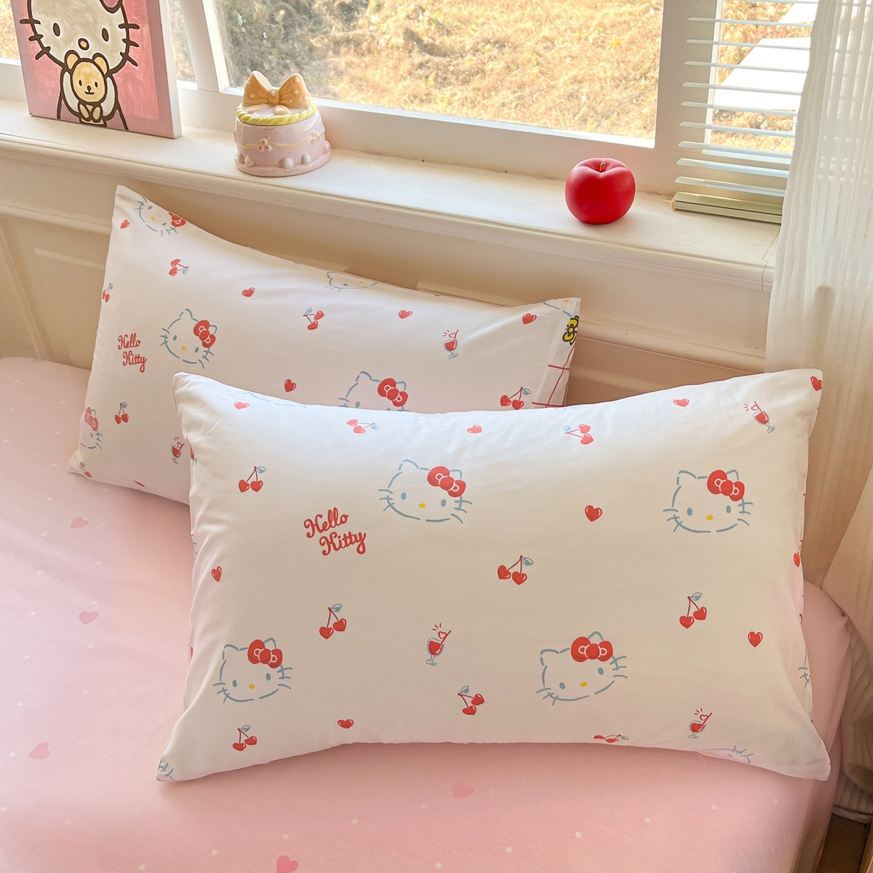 91家纺网 家纺一手货源 找家纺 博雅 2026新款三丽鸥全棉纯棉小版印花四件套 樱桃kt