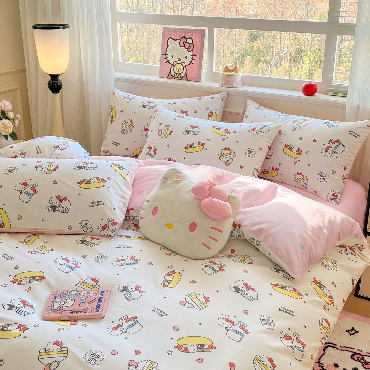 91家纺网 家纺一手货源 找家纺 博雅 2026新款三丽鸥全棉纯棉小版印花四件套 甜品kt