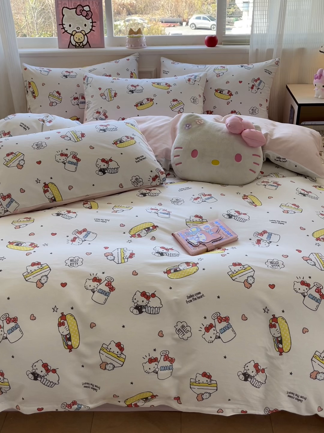 91家纺网 家纺一手货源 找家纺 博雅 2026新款三丽鸥全棉纯棉小版印花四件套 甜品kt