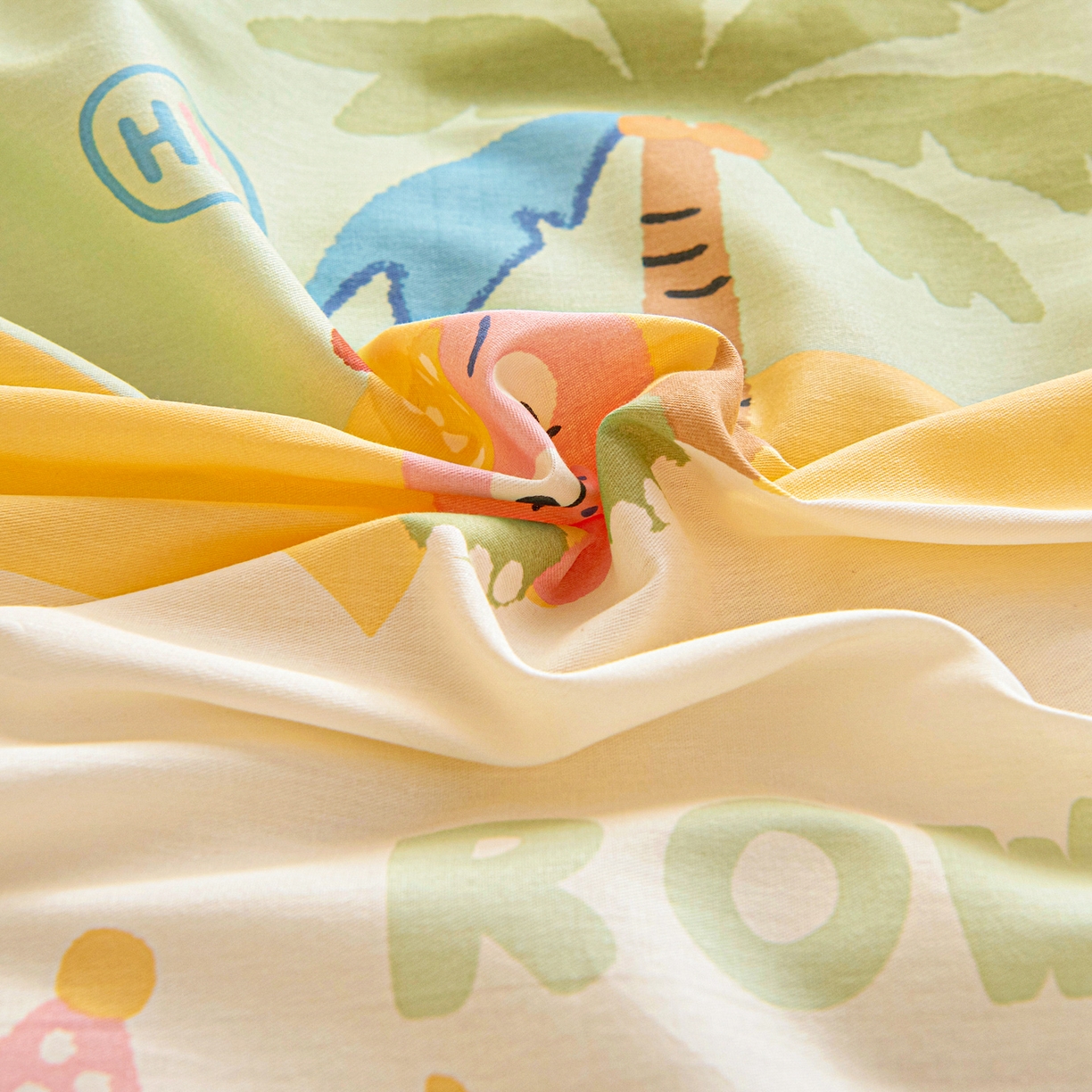 91家纺网 家纺一手货源 找家纺 乐秀家纺 2026新款全棉幼儿园被子三件套卡通纯棉被套被芯六件套 趣味巴士