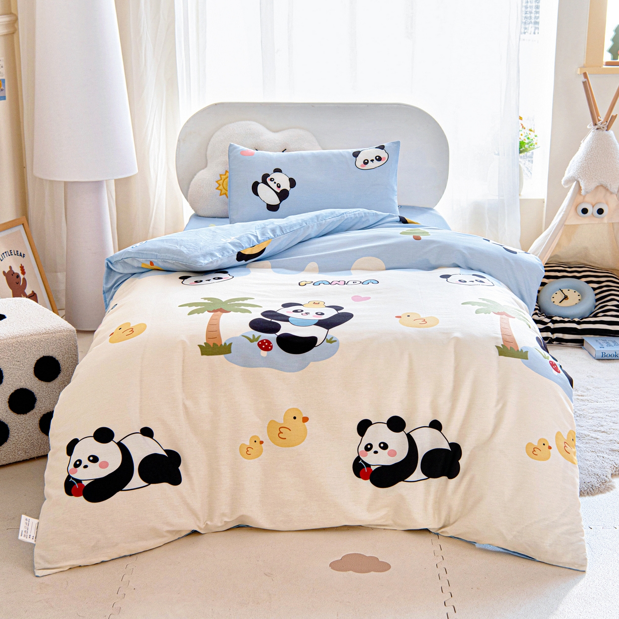 91家纺网 家纺一手货源 找家纺 乐秀家纺 2026新款全棉幼儿园被子三件套卡通纯棉被套被芯六件套 赛车世界