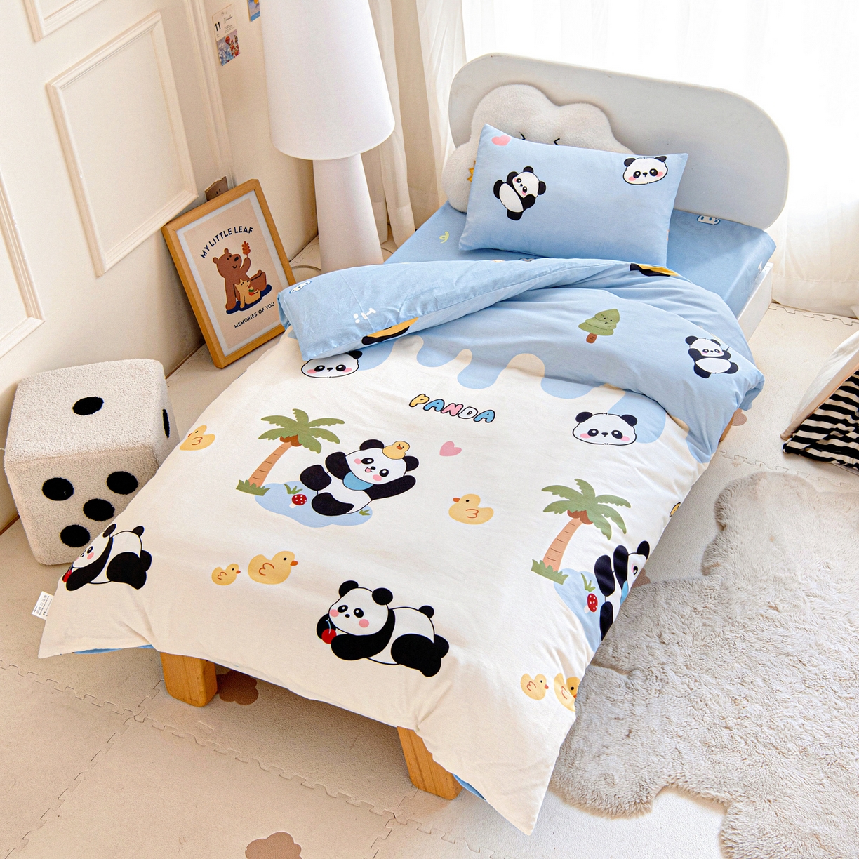 91家纺网 家纺一手货源 找家纺 乐秀家纺 2026新款全棉幼儿园被子三件套卡通纯棉被套被芯六件套 赛车世界