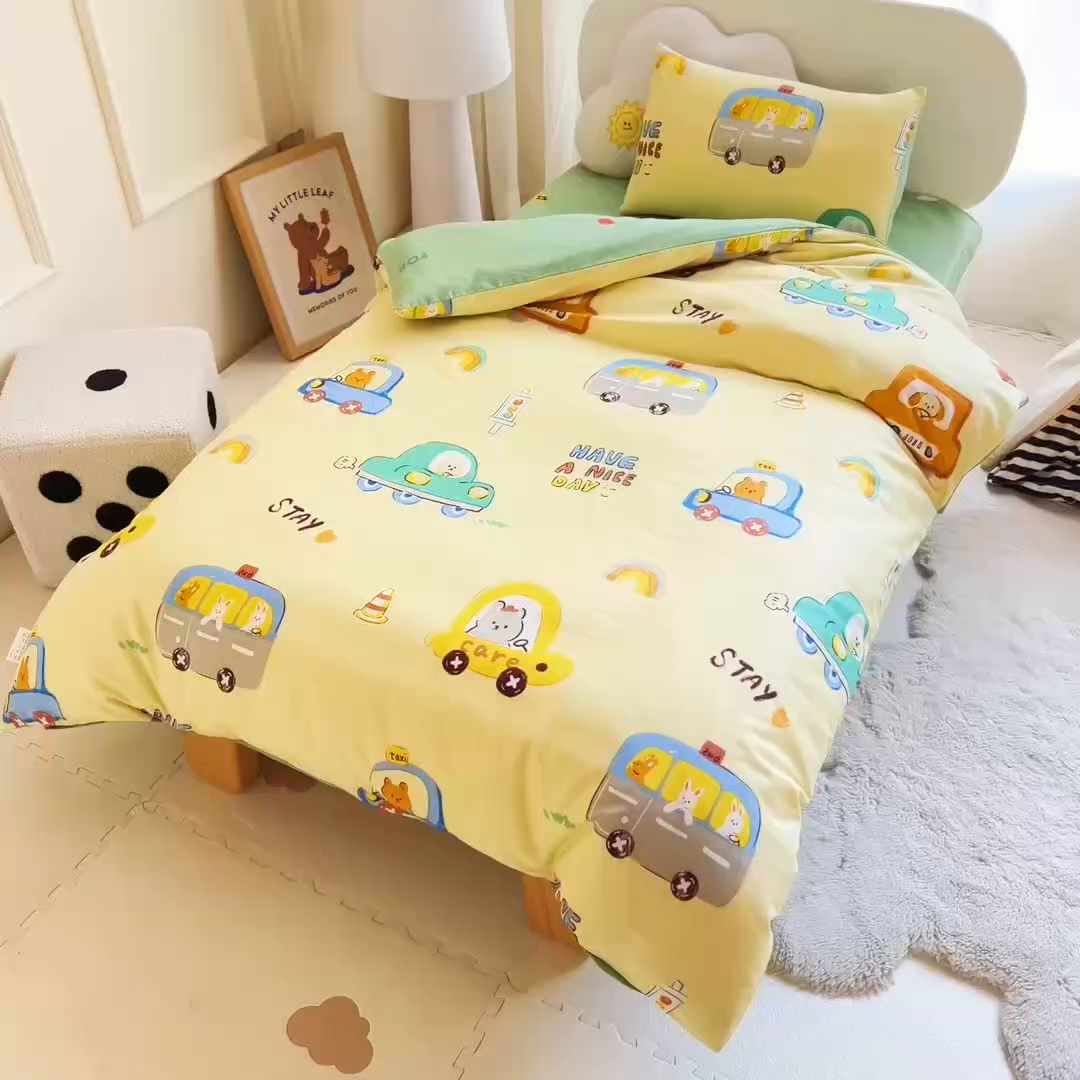 91家纺网 家纺一手货源 找家纺 乐秀家纺 2026新款全棉幼儿园被子三件套卡通纯棉被套被芯六件套 太空卫士