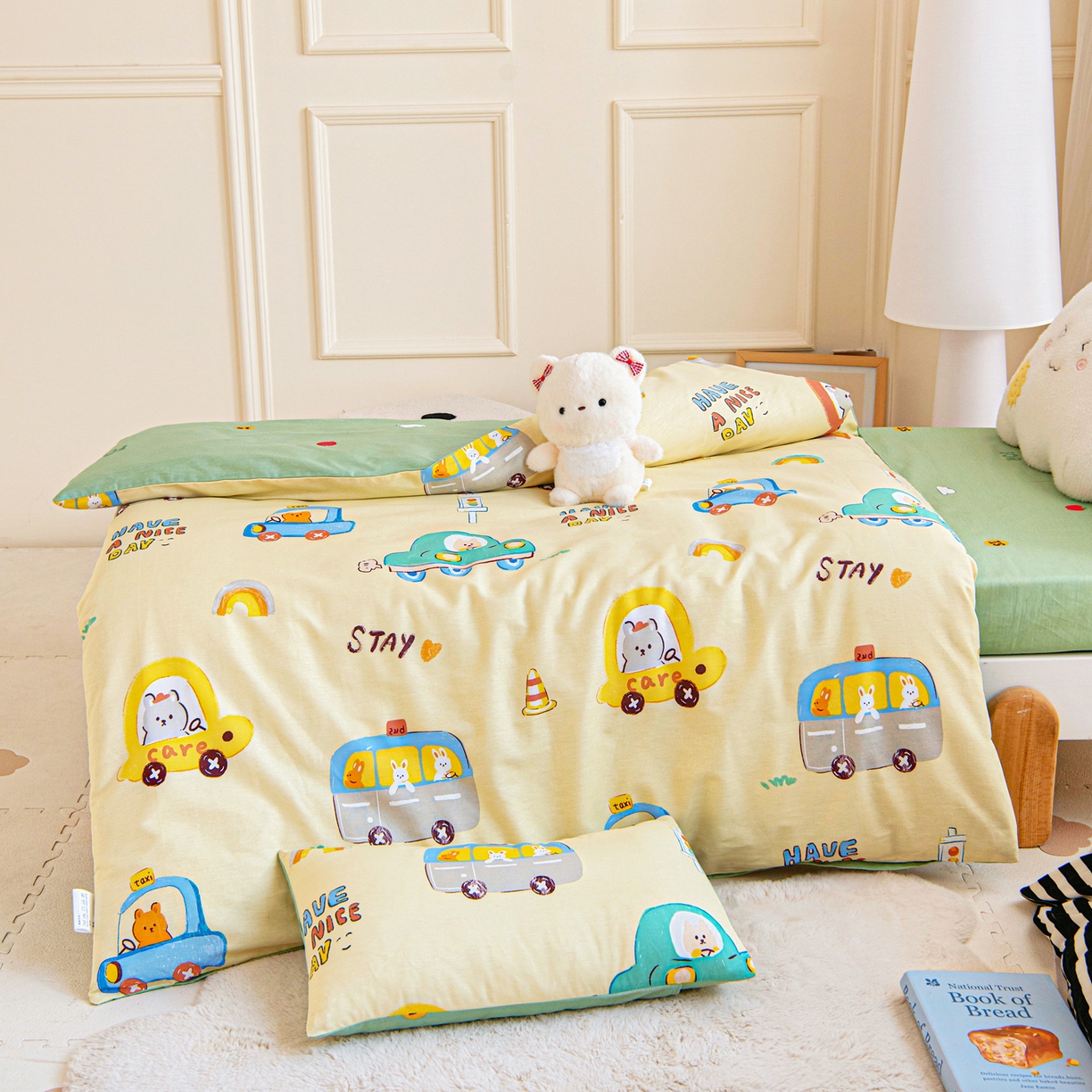 91家纺网 家纺一手货源 找家纺 乐秀家纺 2026新款全棉幼儿园被子三件套卡通纯棉被套被芯六件套 太空卫士