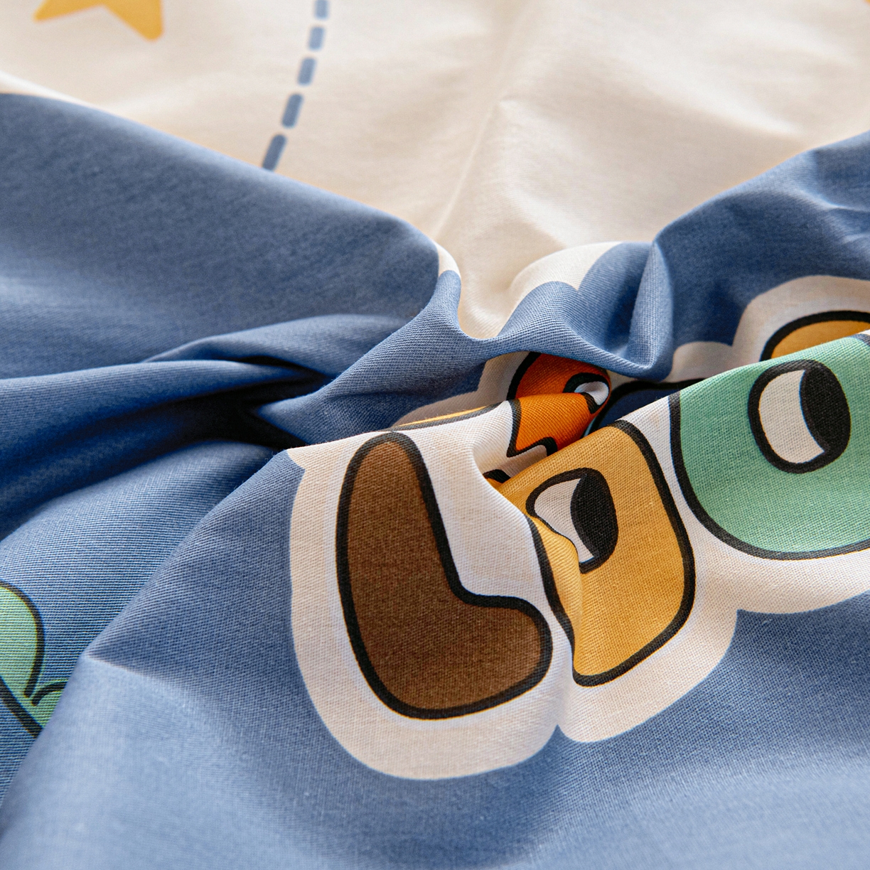 91家纺网 家纺一手货源 找家纺 乐秀家纺 2026新款全棉幼儿园被子三件套卡通纯棉被套被芯六件套 晚安宝贝