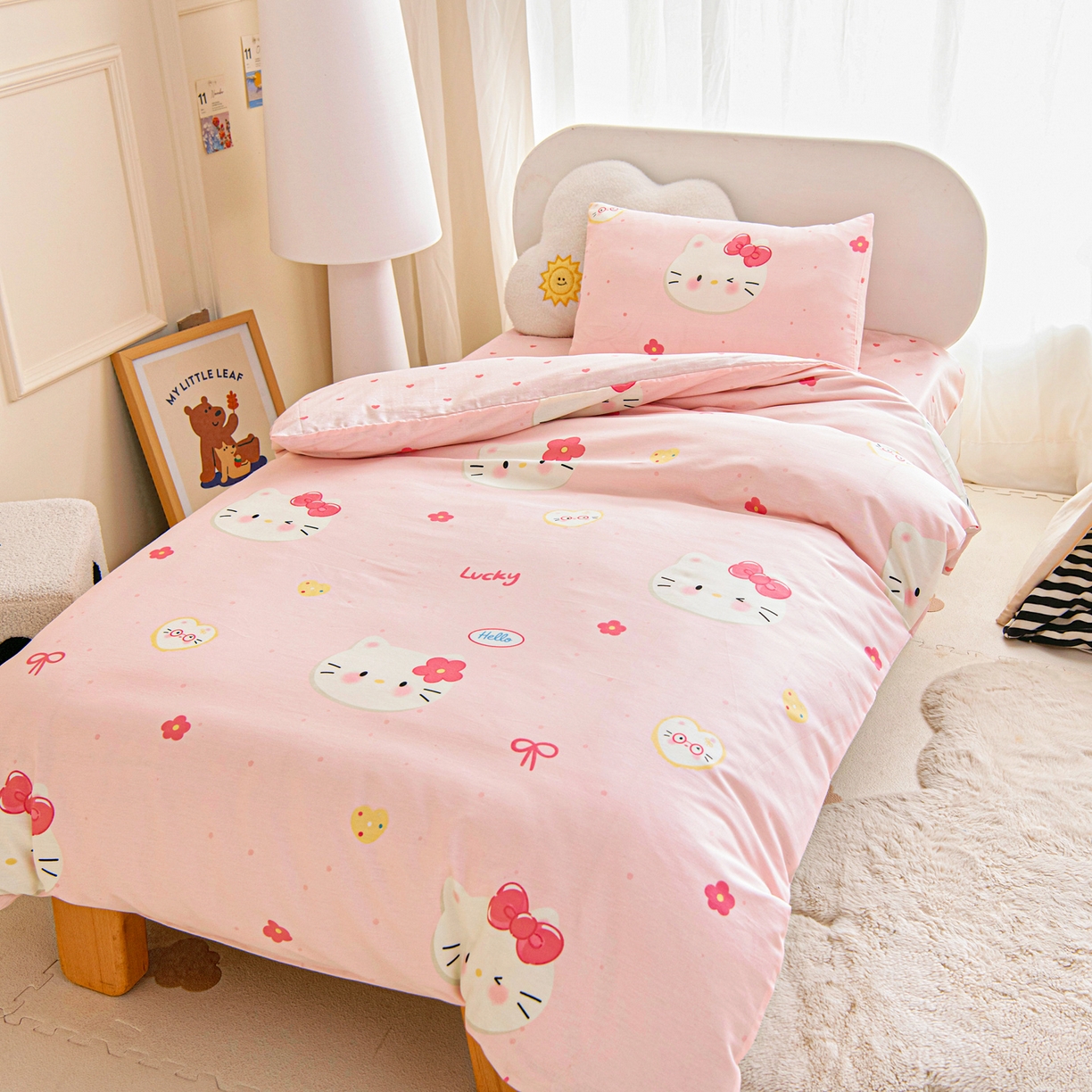 91家纺网 家纺一手货源 找家纺 乐秀家纺 2026新款全棉幼儿园被子三件套卡通纯棉被套被芯六件套 星际恐龙