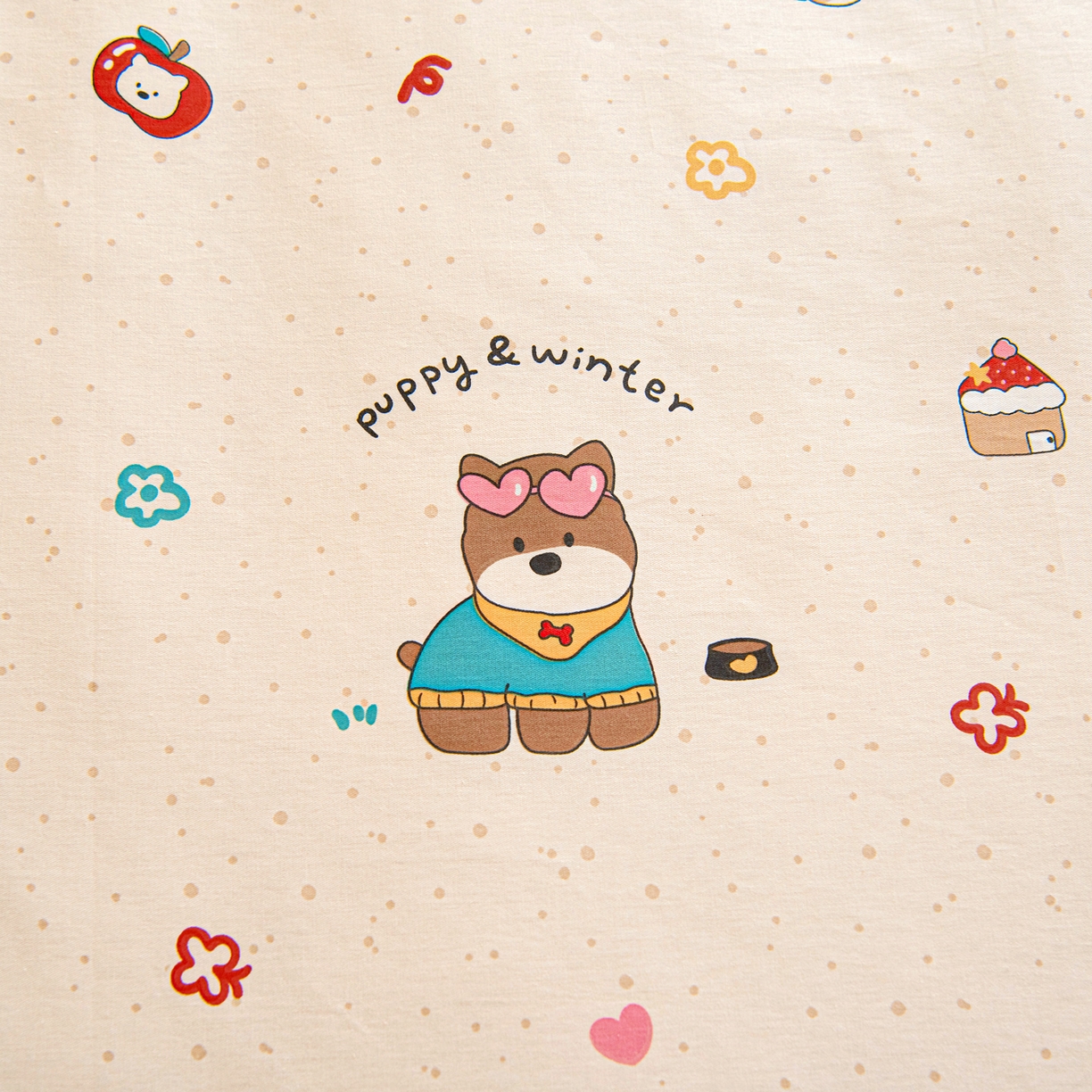 91家纺网 家纺一手货源 找家纺 乐秀家纺 2026新款全棉幼儿园被子三件套卡通纯棉被套被芯六件套 汪汪派对