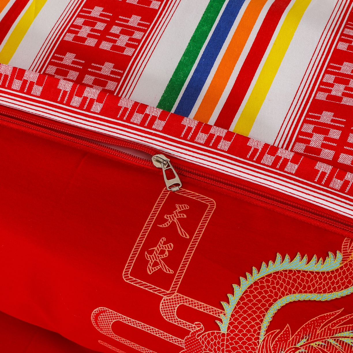 91家纺网 家纺一手货源 找家纺 浩情国际婚庆供货中心 2026新款高端婚庆经典结婚被单龙凤百子被套老粗布100%全棉纯棉大红长期供货 龙凤爱恋-大红