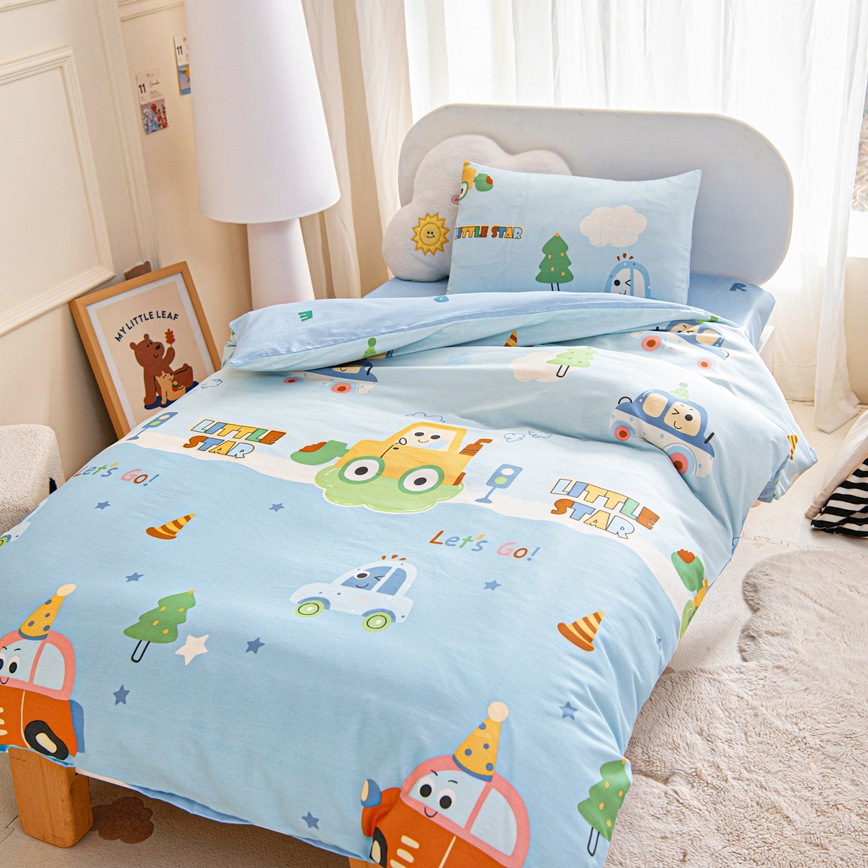 91家纺网 家纺一手货源 找家纺 （总）乐秀家纺 2026新款全棉幼儿园被子三件套卡通纯棉被套被芯六件套