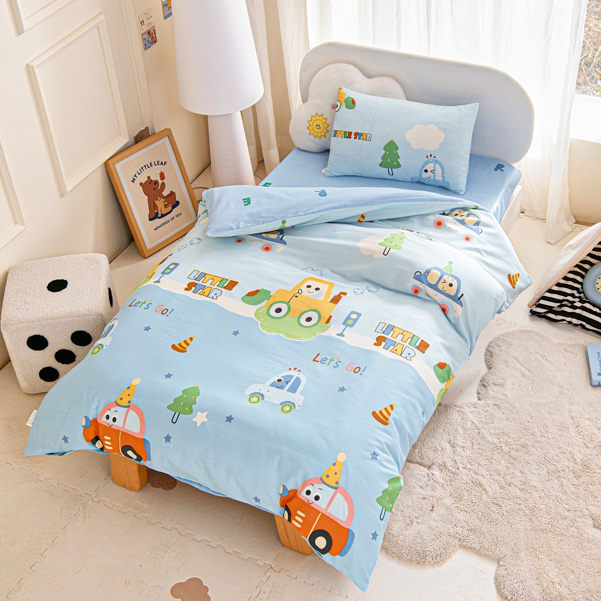 91家纺网 家纺一手货源 找家纺 （总）乐秀家纺 2026新款全棉幼儿园被子三件套卡通纯棉被套被芯六件套